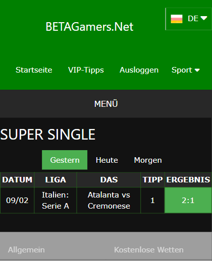 vip Wettscheine gewonnen